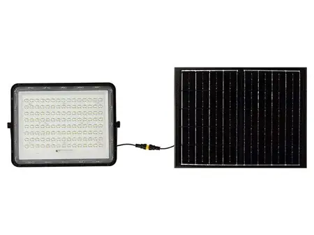 Reflector LED cu panou solar 20W, 1800lm, culoare lumina alb rece, IP65, telecomanda, aluminiu negru, V-Tac SKU-7827