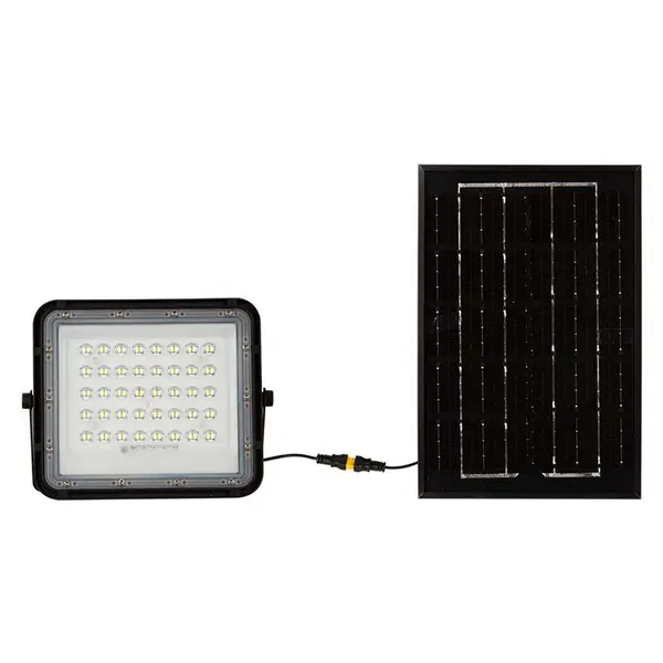 Reflector solar LED 6W 400lm 6400K IP65, corp aluminiu negru, V-TAC SKU-7821