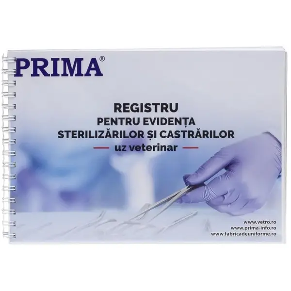Registru Evidenta Castrari/Sterilizari, Prima, Uz Veterinar, A4, 100 File