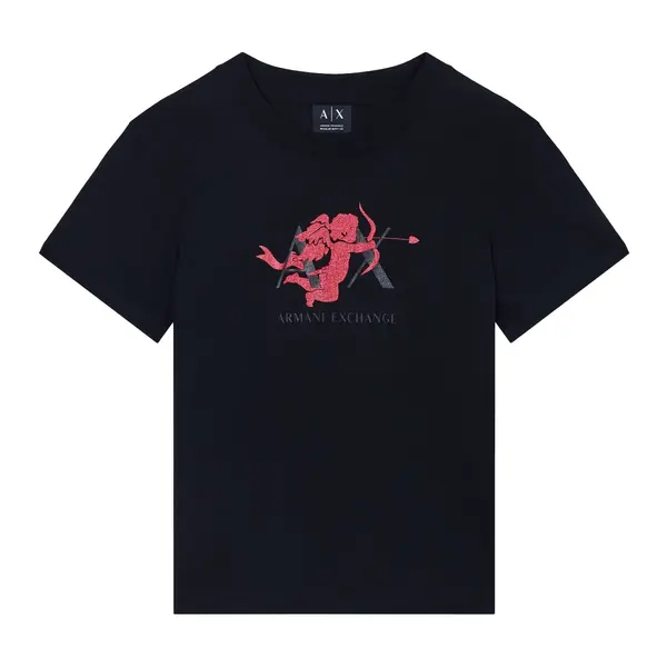 Regular fit t-shirt in cotton jersey angel black Xs