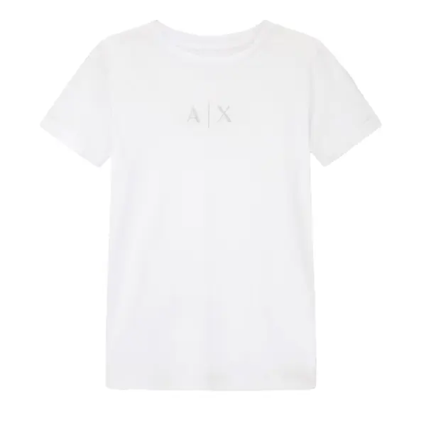Regular fit t-shirt with glitter logo optic white S