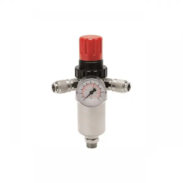 Regulator de presiune cu filtru, manometru, 2 cuple rapide iesire, max. 12 bar, racord intrare 3/8'', FIAC, tip 950/1