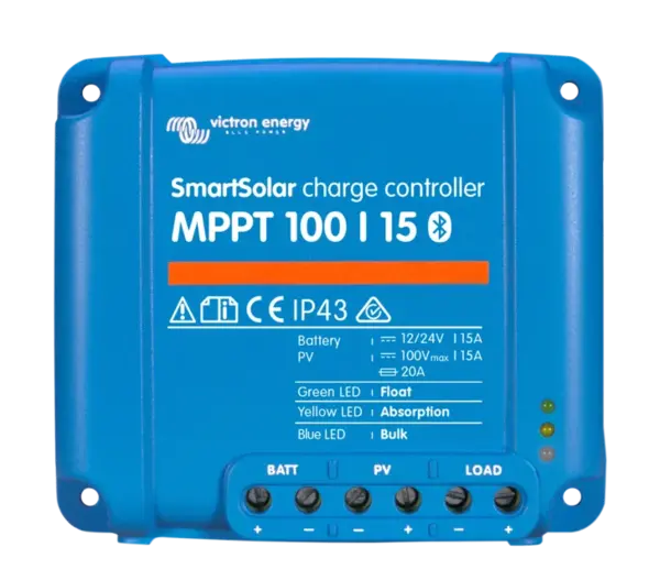 Regulator incarcare solara MPPT 100 15 Victron Energy SmartSolar cu Bluetooth, 12V 24V, 15A, eficienta maxima pentru panouri pana la 100V