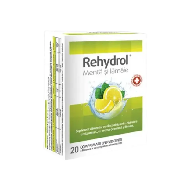 Rehydrol menta si lamaie 20 comprimate efervescente