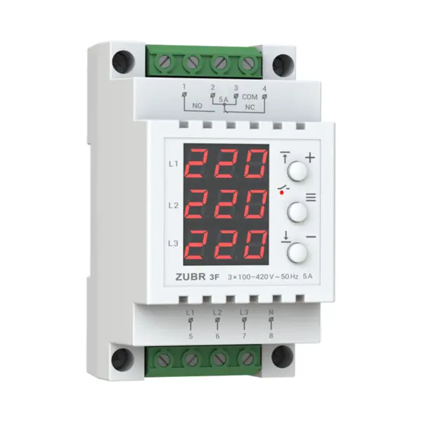 Releu de protectie retea electrica trifazata ZUBR 3F 5A 230 380V TrueRMS