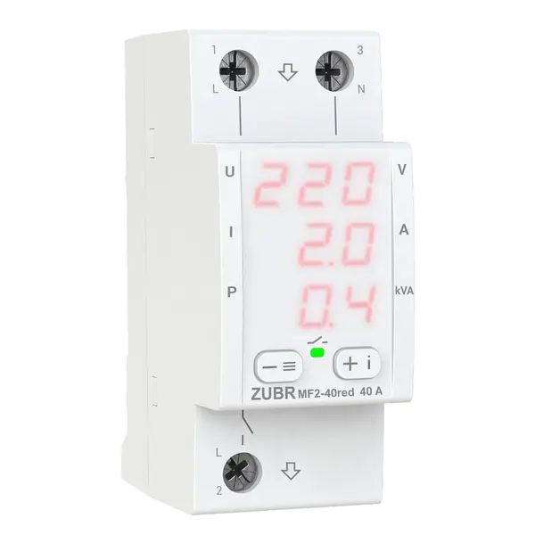 Releu de protectie tensiune si control al curentului, monofazat, mf2-40 , ZUBR