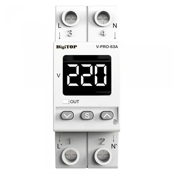 Releu de tensiune monofazat DigiTOP V-PRO 63A