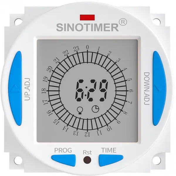Releu digital cu temporizator 24h Sinotimer, 50/60Hz, cu tensiune personalizata 5/12/24VDC, TM629AKL