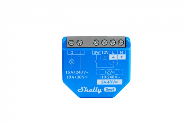 releu inteligent shelly 1 gen4, 1 canal, 16a, multiprotocol (wifi, bluetooth, matter, zigbee), contact uscat