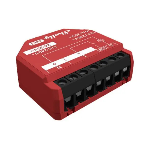 releu inteligent shelly 1pm gen3, 1 canal, 16a, wifi, functie de monitorizare consum