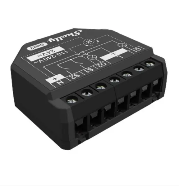 releu inteligent shelly 2pm gen3, 2 canale, monitorizare consum, wifi, bluetooth, 2x10a