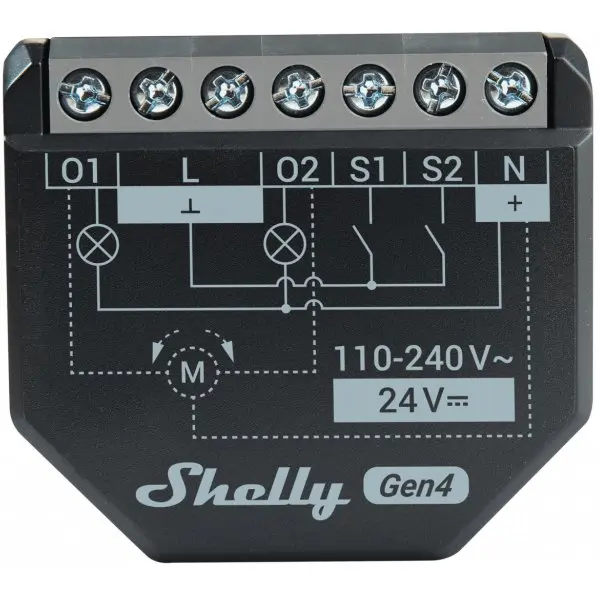 Releu inteligent Shelly 2PM GEN4, 2 canale, 2x10A, monitorizare consum, multiprotocol (WiFi, bluetooth, matter, zigbee) , integrare Home 3800238070748