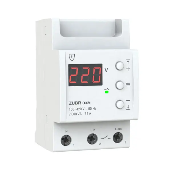 Releu protectie tensiune monofazat, 32A, TrueRMS, ZUBR D32t