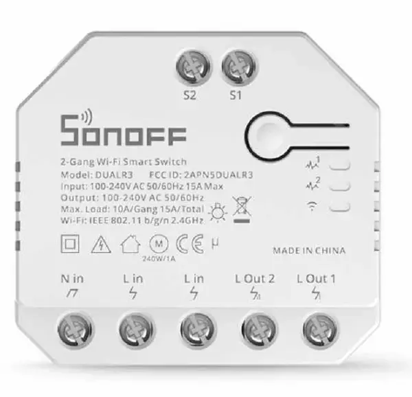 Releu Wireless doua canale 10A SONOFF DUAL R3