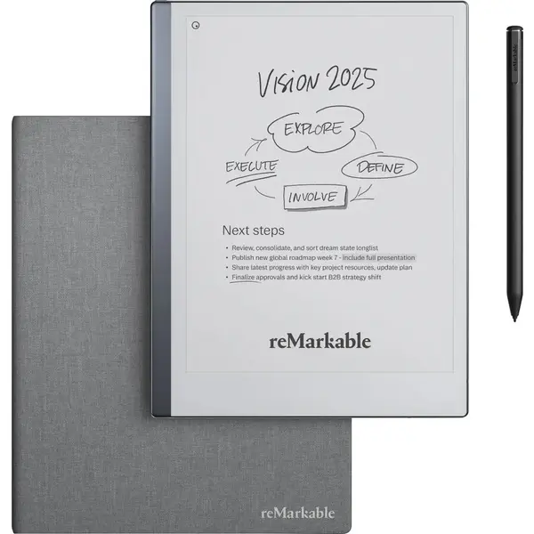 Remarkable Tableta ePaper reMarkable 2 + Pen Marker Plus + Book Folio Grey, 10.3, E Ink Carta Monochrome Multi-point capacitive touch, 1 GB RAM, 8 GB Flash, Wi-Fi, Gri