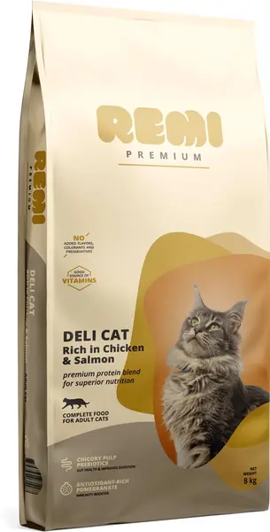 REMI Premium Deli Hrană uscată pentru pisici, cu Somon