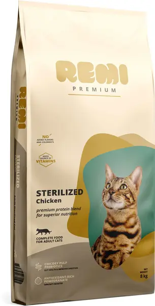 REMI Premium Hrană uscată pentru pisici sterilizate, cu Pui
