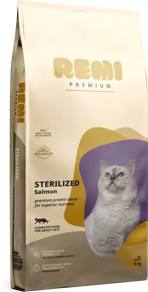 REMI Premium Hrană uscată pentru pisici sterilizate, cu Somon