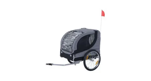 Remorca de bicicleta PAWHUT pentru transportat animale,gri