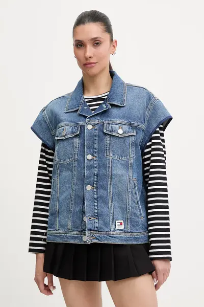 Renewed vestă pentru femei, din denim Creative Upcycling