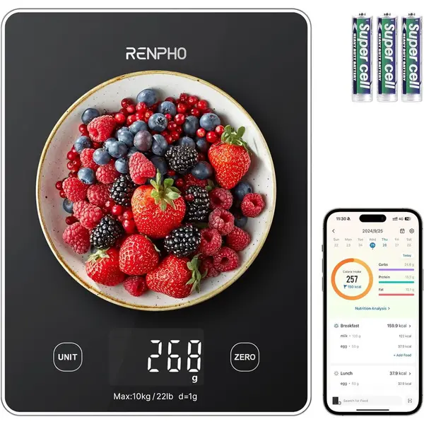 Renpho Cantar SMART Digital Nutritional de Bucatarie RENPHO R-T001 , Bluetooth, Calorii, Dieta si Fitness, compatibil Apple Health, Fitbit, Samsung Health