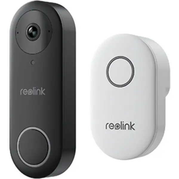 Reolink Sonerie inteligenta cu camera Reolink D340W, 5MP, 2506x1920, detectie miscare, IP65, Wireless,Negru/Alb