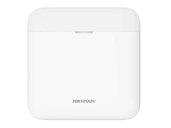 Repetor wireless Tri-X si Cam-X Hikvision AX PRO DS-PR1-WE(B), 868 Mhz, comunicare duala, ecran LED, baterie Li, plastic alb
