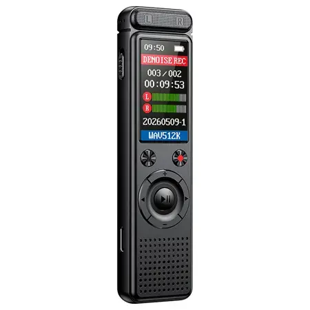 Reportofon digital Kruger&Matz KM0950, 8GB, 6000 mAh, Autonomie pana la 50 de ore (Negru)