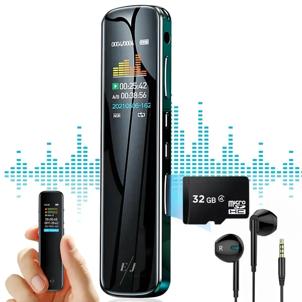 Reportofon profesional digital M12, activare vocala automata, reducere inteligenta a zgomotului, microfon 3D, inregistrare la distanta, format MP3/WAV, protectie prin parola, autonomie standby 90 zile, incarcare rapida 2 ore, negru - 16 GB