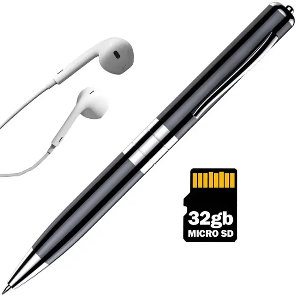 Reportofon spion integrat in pix, NewEvo , memorie 32 Gb inclusa,Reducere a Zgomotului, dispozitiv spionaj ascuns cu activare vocala, pana la 400 ore