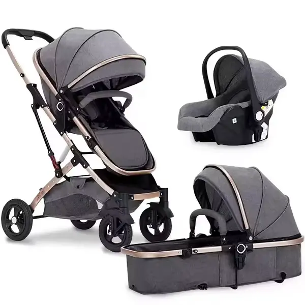 RESIGILAT - Carucior pliabil pentru copii, 3 în 1, Multifunctional – Landou, Scaun Auto si Carucior Sport