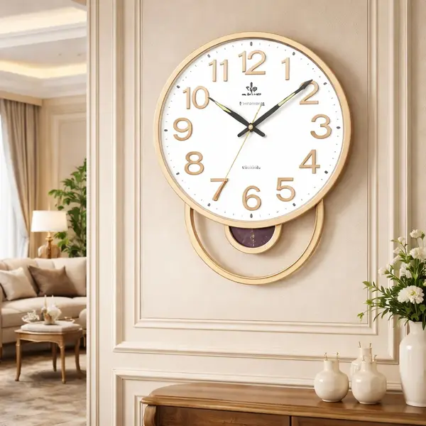 RESIGILAT - Ceas de perete cu pendul 42x32 cm design contemporan pentru living dormitor sau birou