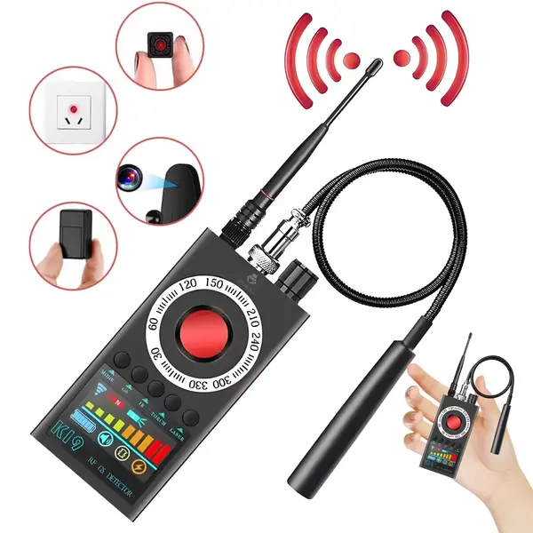 RESIGILAT - Detector aparate spionaj, K19, cip 3D inteligent, RF GPS, detectie 360°, ecran LED, ajustare sensibilitate, raza 40 m², autonomie 5 ore, baterie 350 mAh (Copy)
