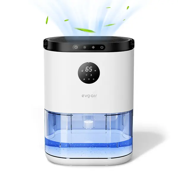 - Resigilat! Dezumidificator aer Evoair HUMIX560, 560ml/24h, Silențios, Senzor de umiditate, 3 Moduri funcționare, Lumină Ambientală în 7 culori, Rezervor 2.3l, Alb