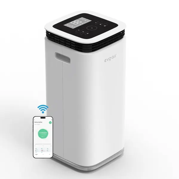 resigilat! dezumidificator evoair, flexidry 22 smart, 22l/24h senzor de umiditate, functie ionizare, uscare rufe, rezervor 4.5l,