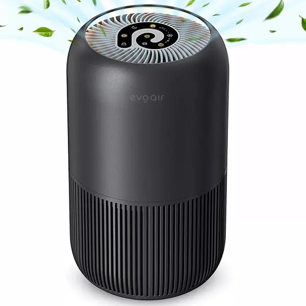 - Resigilat! Purificator de aer Evoair, YuvoSpin, Lampă UV-C, Filtru 3in1, True Hepa, Carbon Activ, Pre-filtru, 4 viteze, Funcție Polen/Animale, Mod Noapte, Blocare Ecran, Lumină Ambientală, Negru, Filtru Sigilat