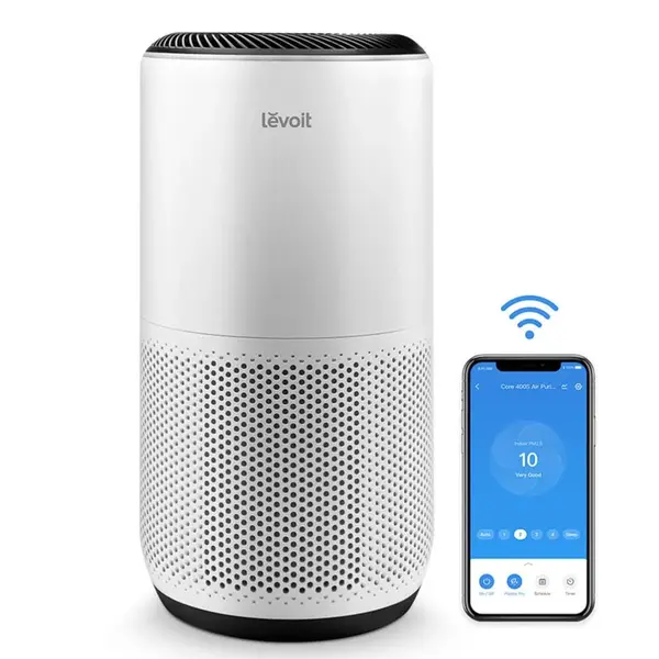 - Resigilat! Purificator de aer Smart Levoit Core 400S Wi-Fi, Filtru 3 in 1 True HEPA, Carbon Activ, Senzor Calitate Aer, Mod Auto, Alexa, Google Home, Panou Comanda Touch Screen, Control Remote, Alb