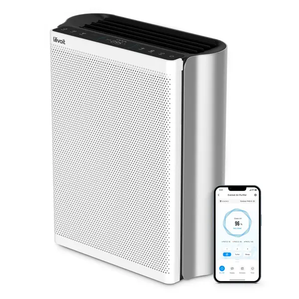 - Resigilat! Purificator de aer Smart Levoit EverestAir Wi-Fi, Filtru True HEPA, Carbon Activ, Acoperire până la 100 m², Flux de Aer Multidirecțional, Mod Auto, Compatibil Alexa & Google Home, Touch Screen, Gri