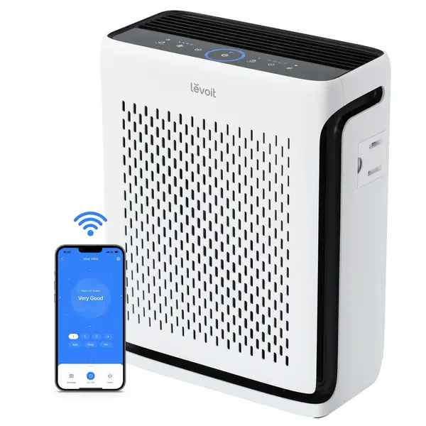 - Resigilat! Purificator de aer Smart Levoit Vital 100S Wi-Fi, Filtru True HEPA, Carbon Activ, Acoperire până la 48 m², Nivel Zgomot 23 dB, Senzor Calitate Aer, Mod Noapte, Alb, Filtru Sigilat