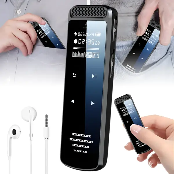 RESIGILAT - Reportofon digital stereo Q55, activare vocala, reducere zgomot DSP, inregistrare 360°, redare MP3, viteza redare ajustabila, OTG Android, negru - 32 GB