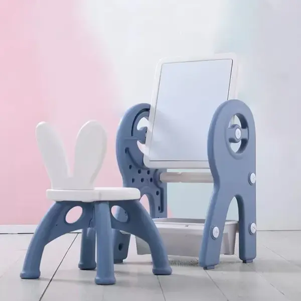 RESIGILAT - Set masa si scaun pentru copii, interactiva 2 in 1 cu tabla de scris si masa lego, cu 2 carioci si jucarii lego incluse