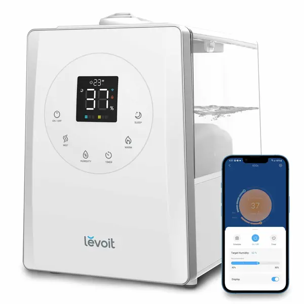 - Resigilat! Umidificator de Aer LEVOIT LV600S SMART HYBRID, WI-FI Ultrasonic, Rezervor 6l, Super Silentios, Aromaterapie, Functie AUTO, Autonomie 50 Ore