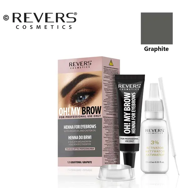 Revers Eyebrow Kit with Dye and Activator - Graphite Grey