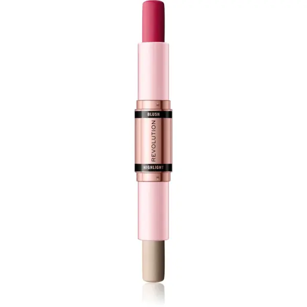 Revolution Blush & Highlight blush cremos și iluminator stick culoare Mauve Glow 2x4.3 g