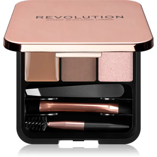 Revolution Brow Sculpt Kit set pentru sprancene perfecte culoare Brown 2.2 g