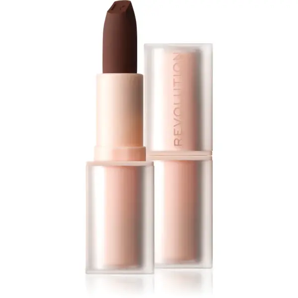 Revolution Lip Allure Soft Satin Lipstick ruj cremos cu finisaj satinat culoare Stiletto Brown 3.2 g