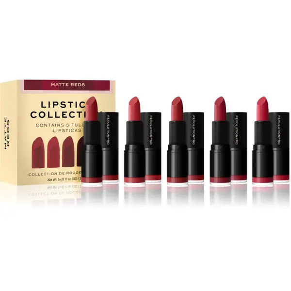 Revolution PRO Lipstick Collection set de rujuri culoare Matte Reds 5 buc