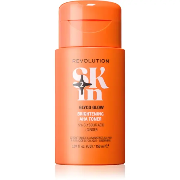 Revolution Skincare Be Bright Glow 5% Glycolic Acid Brightening AHA Toner solutie tonica cu efect de iluminare 150 ml