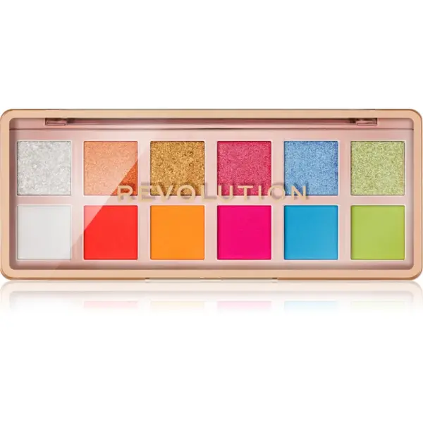 Revolution The Icon Palette paletă cu farduri de ochi culoare The Vibrant Icon Brights Palette 12x0.7 g