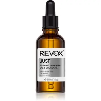 Revox B77 JUST Evening Primrose Oil & Squalane ulei regenerator pentru noapte reface bariera protectoare a pielii